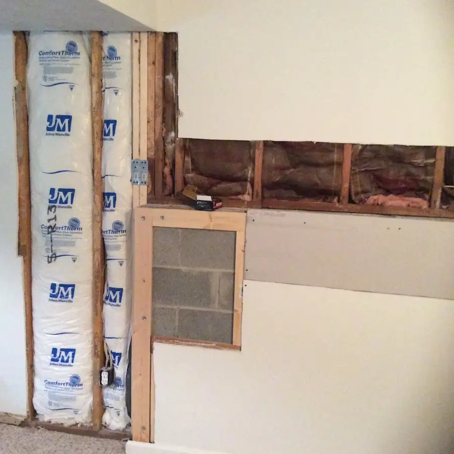 Wall insulation replacement during Basement Flood Cleanup in Maxatawny